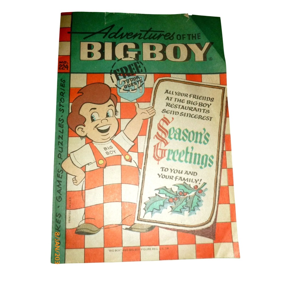 Vintage Adventures of the Big Boy Comic Book No 224 Holiday 1975 Advertising